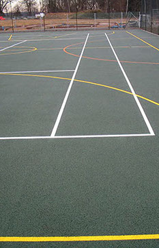 Pitch markings on a multi use games area (MUGA) built by En Tout Cas