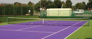 Pladek tennis court surface in purple by En Tout Cas